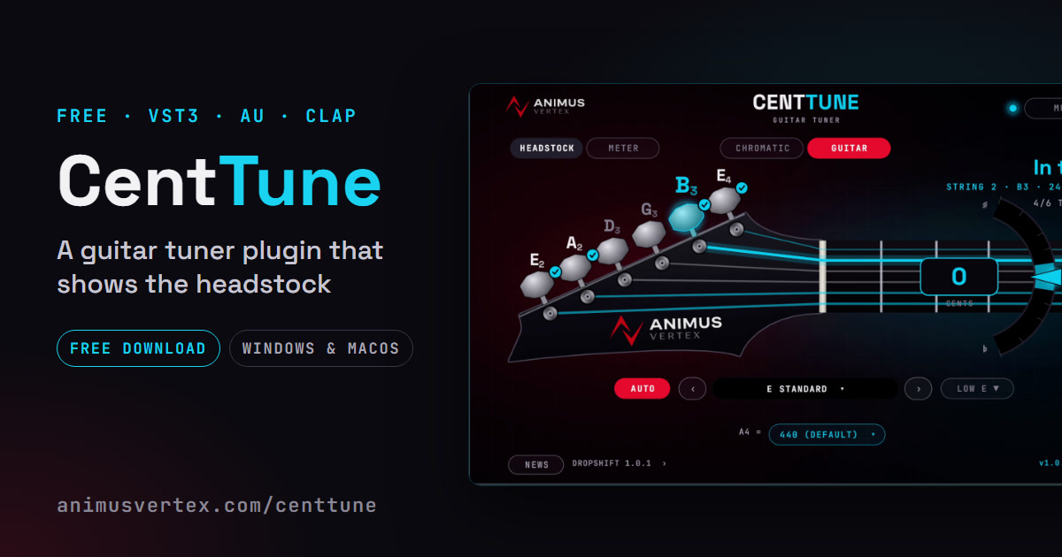 DropShift: Drop Tune Plugin for Guitar (VST3, AU, CLAP) · Free Demo
